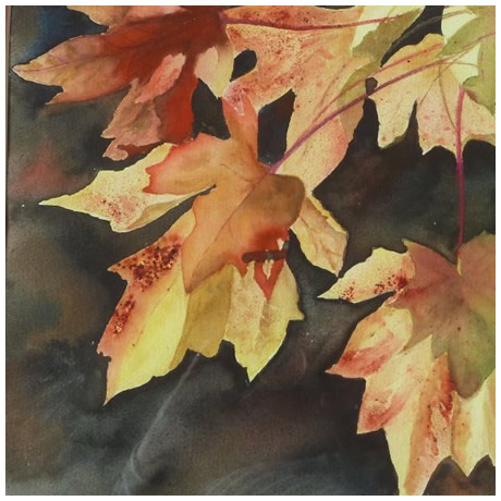 'Autumn Leaves' watercolour