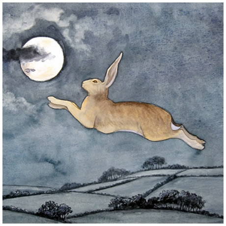 Lunar Hare - Watercolour